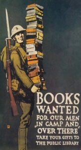 Soldier reading books during World War I